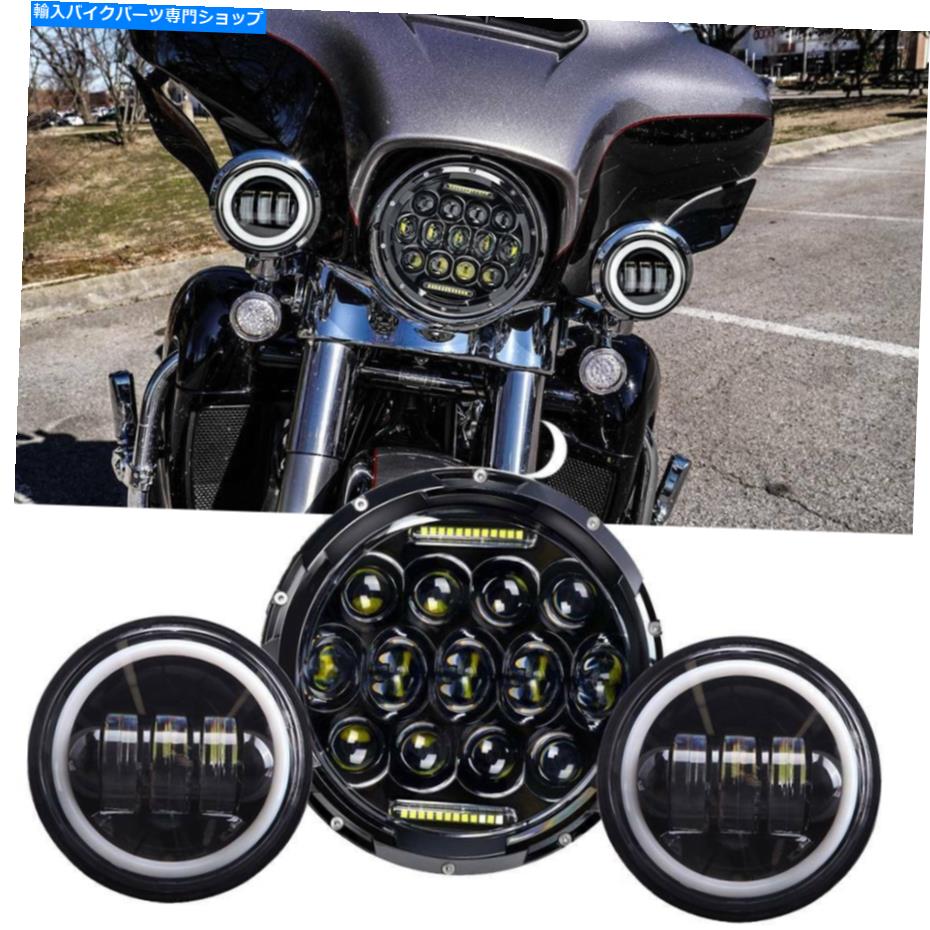 クロームパーツ 7 "LEDヘッドライト+ 4.5"ハーレーストリートグライドの照明特別ロードキング 7" LED Headlight + 4.5" Passing Light For Harley Street Glide Special Road King【並行輸入品】｜Us Custom Parts Shop USDM
