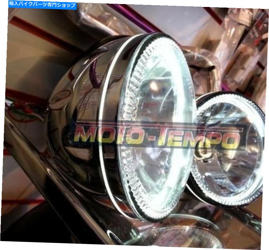 クロームパーツ Halo Headlight 5 3/4 "インチHI Chrome Metalボディガラスレンズサイドマウントオートバイ HALO Headlight 5 3/4" inch Hi Chrome Metal Body Glass Lens Side Mount Motorcycle【並行輸入品】｜Us Custom Parts Shop USDM