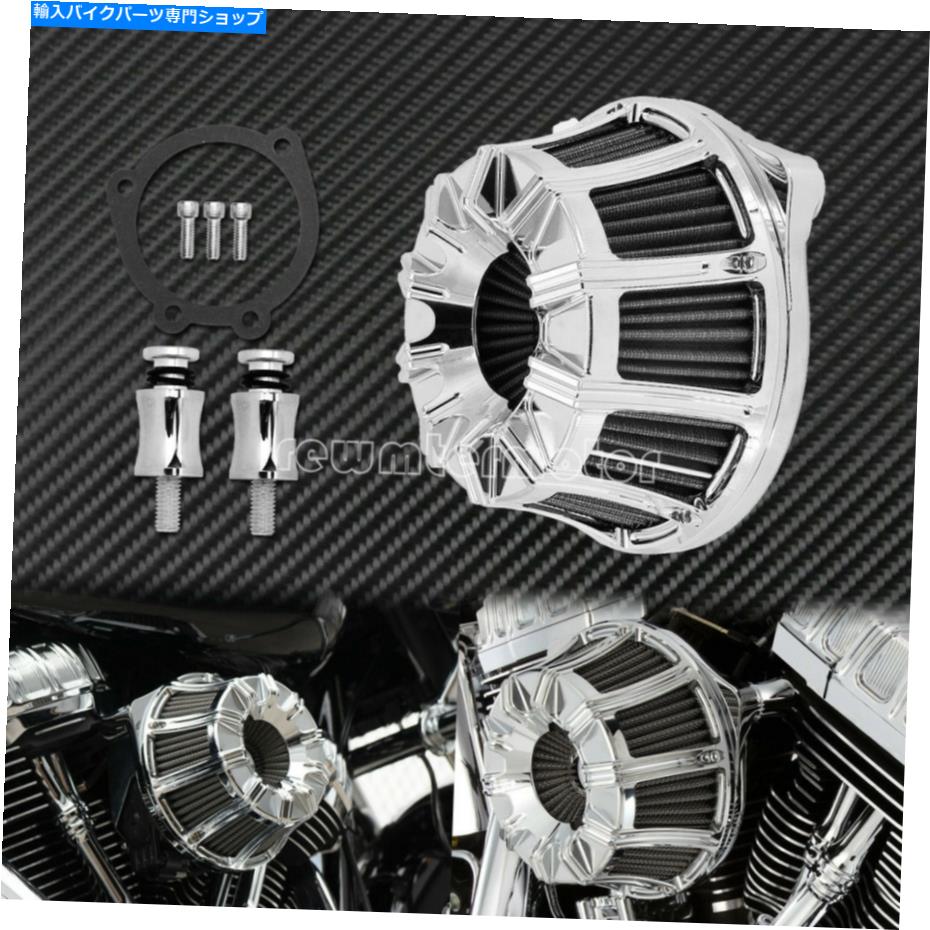 クロームパーツ 10ストリーククロームエアクリーナー摂取フィルターフィットハーレーツーリング00-07 DYNA 17 10 Streak Chrome Air Cleaner Intake Filter Fit For Harley Touring 00-07 Dyna 17【並行輸入品】