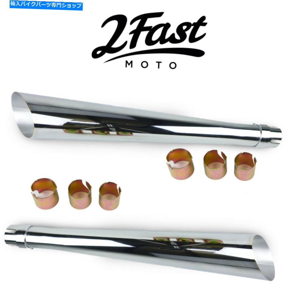 クロームパーツ 2Fastmoto Chrome 24 "スラッシュカットマフラーペアカフェレーサーカスタムオートバイホンダ 2FastMoto Chrome 24" Slash Cut Muffler Pair Cafe Racer Custom Motorcycle Honda【並行輸入品】｜Us Custom Parts Shop USDM