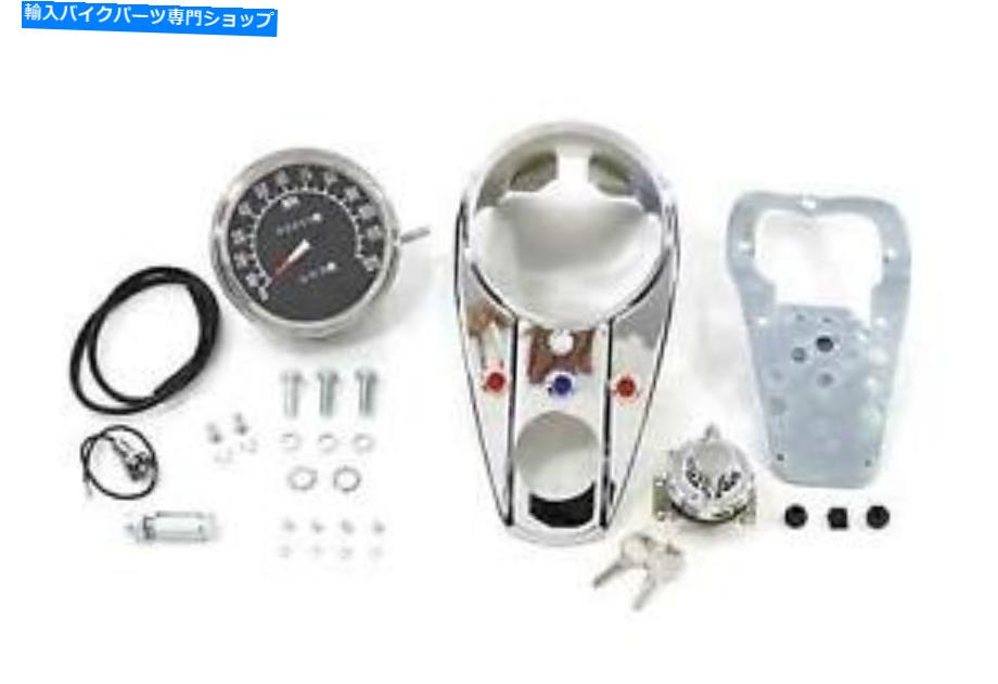 クロームパーツ クロム3ライトダッシュキット2：1ハーレーダビッドソン1948-95 VT＃39-0906 Chrome 3 Light Dash Kit with 2:1 Speedo for Harley Davidson 1948-95 VT# 39-0906【並行輸入品】