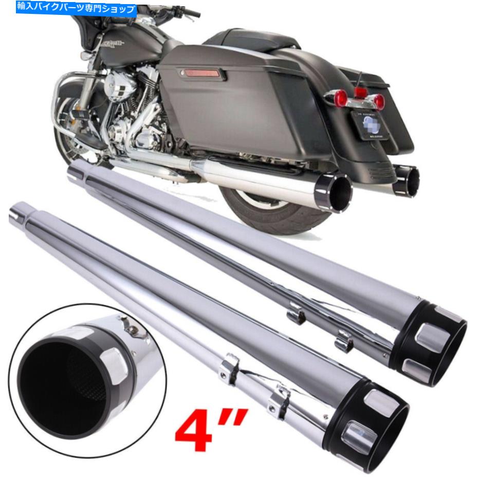 クロームパーツ 4 "ハーリーツーリングロードキンググライド排気管95-16のためのマフラーのクロムスリップ 4" Chrome Slip On Mufflers for Harley Touring Road King Glide Exhaust Pipe 95-16【並行輸入品】｜Us Custom Parts Shop USDM