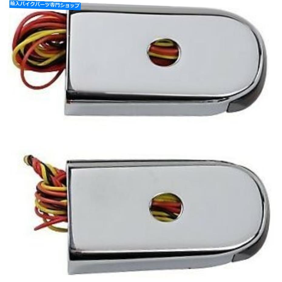クロームパーツ 18-20のローライダーのための合金アートクローム赤/赤のLEDフェンダーの支柱マーカーライト Alloy Art Chrome Red/Red LED Fender Strut Marker Lights for 18-20 Low Rider【並行輸入品】