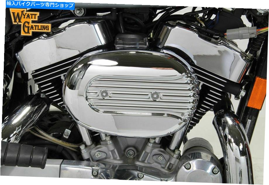 クロームパーツ Harley DavidsonのV-TwinによるChrome Wyatt Gatling空気クリーナーアセンブリ Chrome Wyatt Gatling Air Cleaner Assembly for Harley Davidson by V-Twin【並行輸入品】