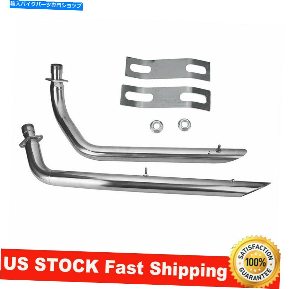 クロームパーツ Honda Steed VLX400 VLX600用クロムシルバーオートバイの排気パイプ+サイレンサー Chrome Silver Motorcycle Exhaust Pipes + Silencer For Honda Steed VLX400 VLX600【並行輸入品】