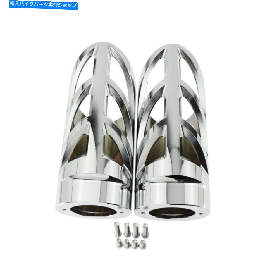 クロームパーツ クロームフォークスライダーカバーショックアブソーバーHarley Touring Road King 80-19のための適合 Chrome Fork Slider Cover Shock Absorbers Fit For Harley Touring Road King 80-19【並行輸入品】