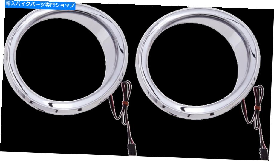 クロームパーツ CiRO Chrome LEDライトオートバイスピーカートリムリング14-19ハーリーツーリングFLHX Ciro Chrome LED Lighted Motorcycle Speaker Trim Rings 14-19 Harley Touring FLHX【並行輸入品】