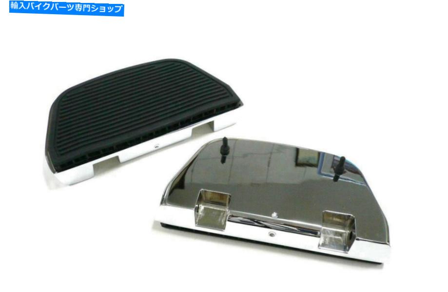 クロームパーツ クロームリブリアの乗客フットボールキットフィットハーレー - ダビッドソン Chrome Ribbed Rear Passenger Footboard Kit fits Harley-Davidson【並行輸入品】