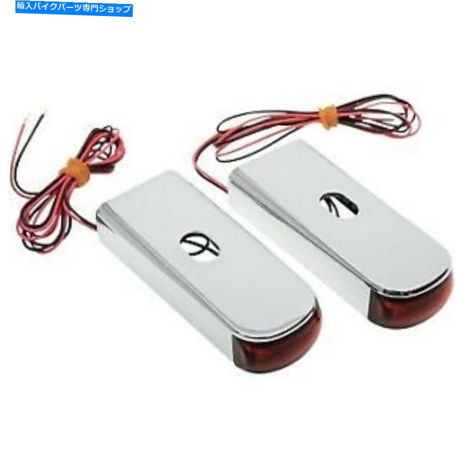 クロームパーツ Harley FXD 06-17のための合金アートクローム赤/赤のLEDフェンダーストラットマーカーライト Alloy Art Chrome Red/Red LED Fender Strut Marker Light for Harley FXD 06-17【並行輸入品】