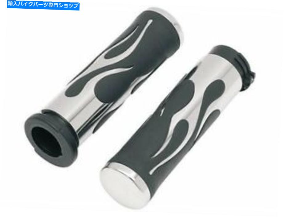 クロームパーツ ビレットグリップフレームゴム洗練された合金、ハーレー - Davidson 1973 - 1981年 Billet Grips Flamed Rubber Polished Alloy, for Harley - Davidson By 1973 - 1981【並行輸入品】