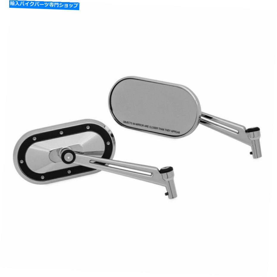 クロームパーツ Kuryakyn 1765重工業ミラー、黒のアクセントを持つクロム Kuryakyn 1765 Heavy Industry Mirrors, Chrome with Black Accents【並行輸入品】