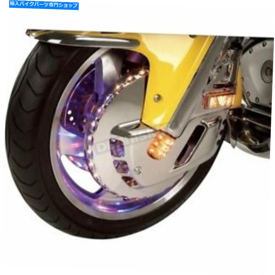 クロームパーツ クロームアクセサリーLED Triカラーライトフロントローター - 52-624 Show Chrome Accessories LED Tri Color Lighted Front Rotor - 52-624【並行輸入品】