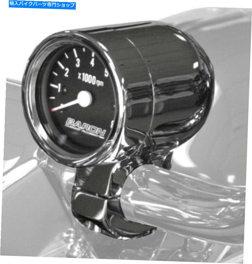 クロームパーツ Baronカスタムアクセサリー弾丸タコメータ1in。 - ブラックフェイスBA-7570-01 * Chrome Baron Custom Accessories Bullet Tachometer 1in. - Black Face BA-7570-01* Chrome【並行輸入品】