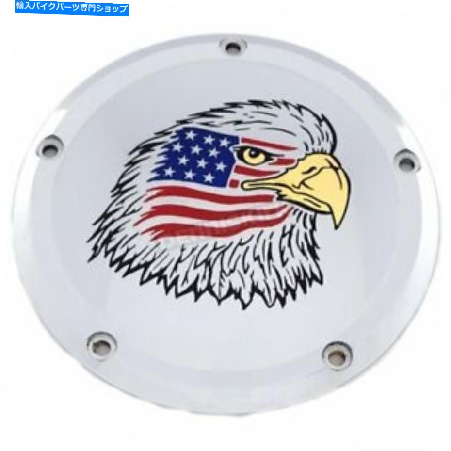 クロームパーツ カスタム彫刻LTD。クロムスターとストライプイーグルダービーカバー - PATR04-12 Custom Engraving LTD. Chrome Stars and Stripes Eagle Derby Cover - PATR04-12【並行輸入品】｜Us Custom Parts Shop USDM