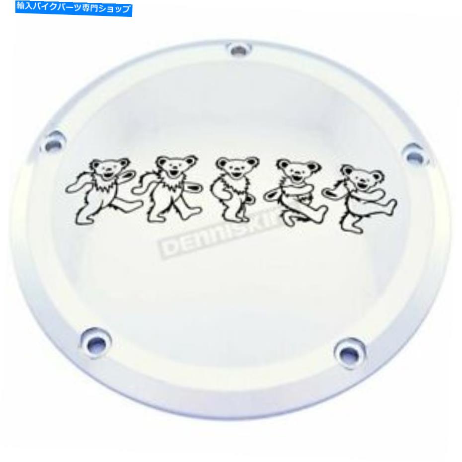 クロームパーツ カスタム彫刻クローム/ BLK感謝の乱れ踊りベアーズダービーカバー - GD04-12BC Custom Engraving Chrome/Blk Grateful Dead Dancing Bears Derby Cover - GD04-12BC【並行輸入品】