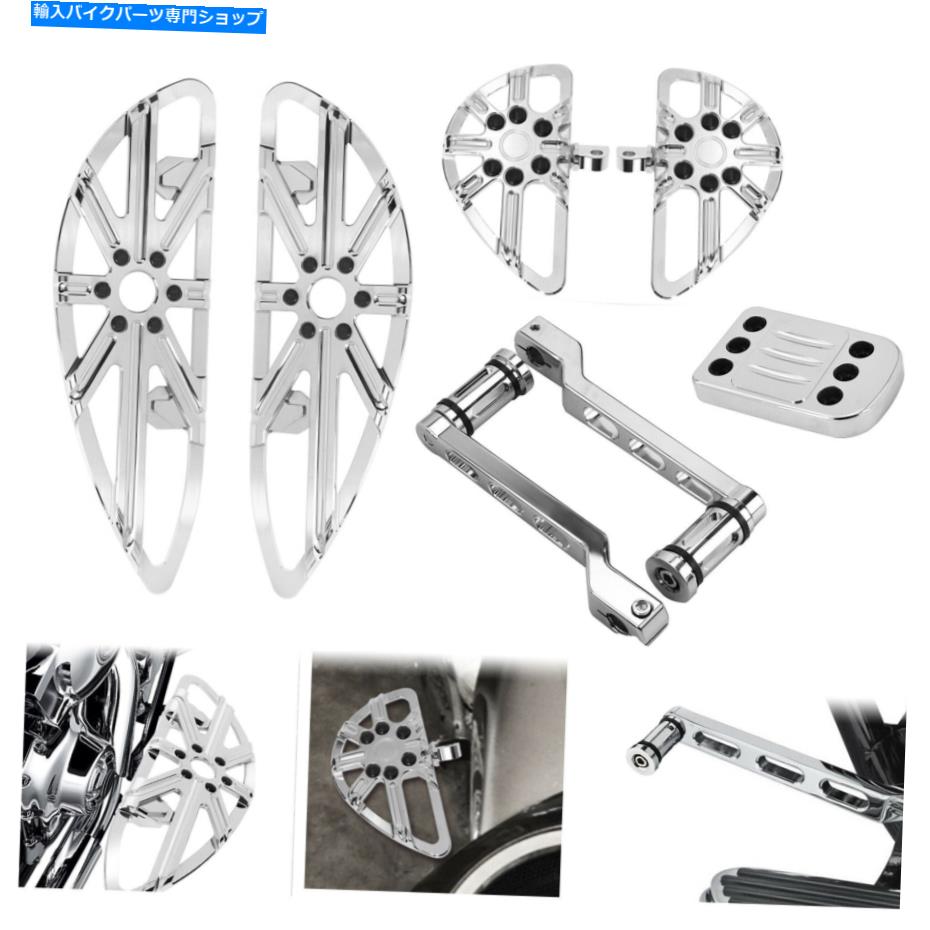 クロームパーツ 中空クローム床板リアフットペグブレーキパッドシフターレバーフィットハーレー Hollow Chrome Floorboard Rear Foot Peg Brake Pad Shifter Lever Fit For Harley【並行輸入品】
