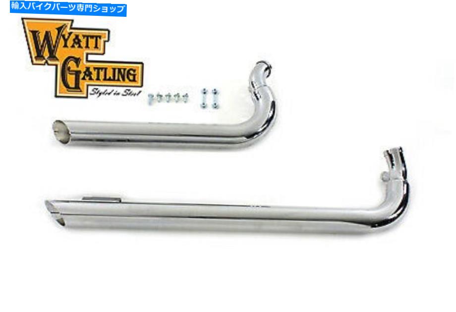 クロームパーツ Wyatt Gatling排気ドラッグパイプセットスラッシュカットクロム、ハーリーダビッドソン、V ... Wyatt Gatling Exhaust Drag Pipe Set Slash Cut Chrome,for Harley Davidson,by V...【並行輸入品】