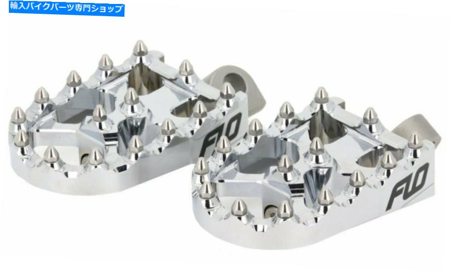クロームパーツ モトクロームアルミオートバイMXプラットフォームフットペグペアセットハーレーカスタム Flo Moto Chrome Aluminum Motorcycle MX Platform Foot Pegs Pair Set Harley Custom【並行輸入品】