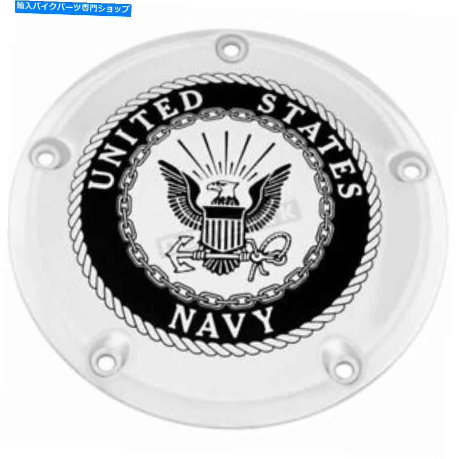 クロームパーツ カスタム彫刻LTD。 Chrome Navyロープロフィールダービーカバー - NAV15-46 Custom Engraving LTD. Chrome Navy Low Profile Derby Cover - NAV15-46【並行輸入品】｜Us Custom Parts Shop USDM