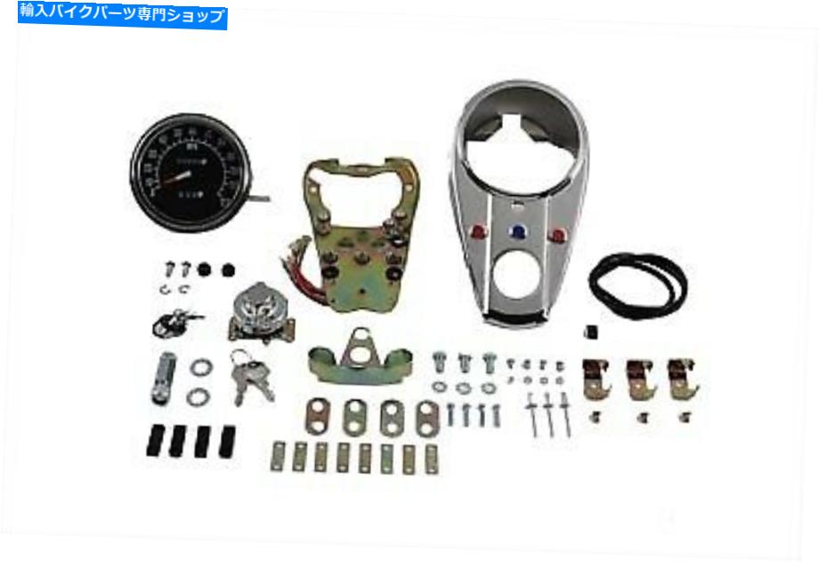 クロームパーツ Harley Davidのための2：1比率スピードメーターが付いているChrome 3つの光ダッシュパネルキット... Chrome Three Light Dash Panel Kit with 2:1 Ratio Speedometer,for Harley David...【並行輸入品】｜Us Custom Parts Shop USDM