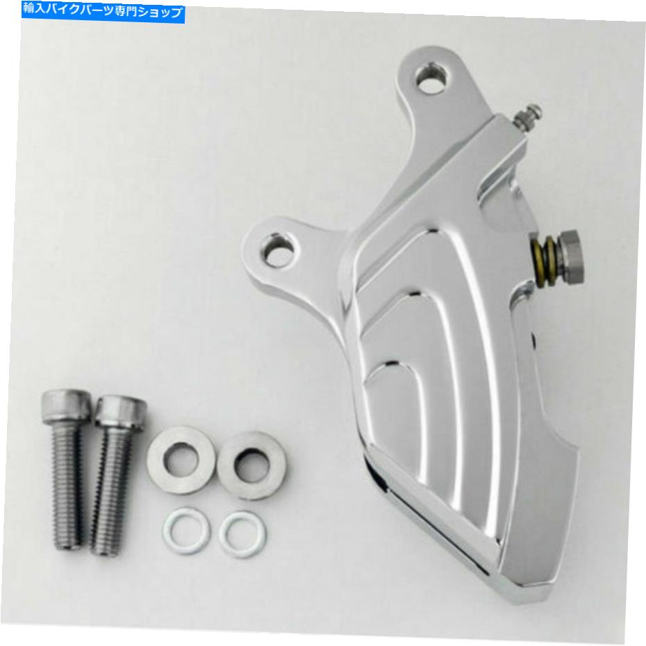 クロームパーツ クロームシングルディスクフロント左4ピストンビレットキャリパーハーレーダビッドソンオートバイ Chrome Single Disc Front Left 4 Piston Billet Caliper Harley Davidson Motorcycle【並行輸入品】