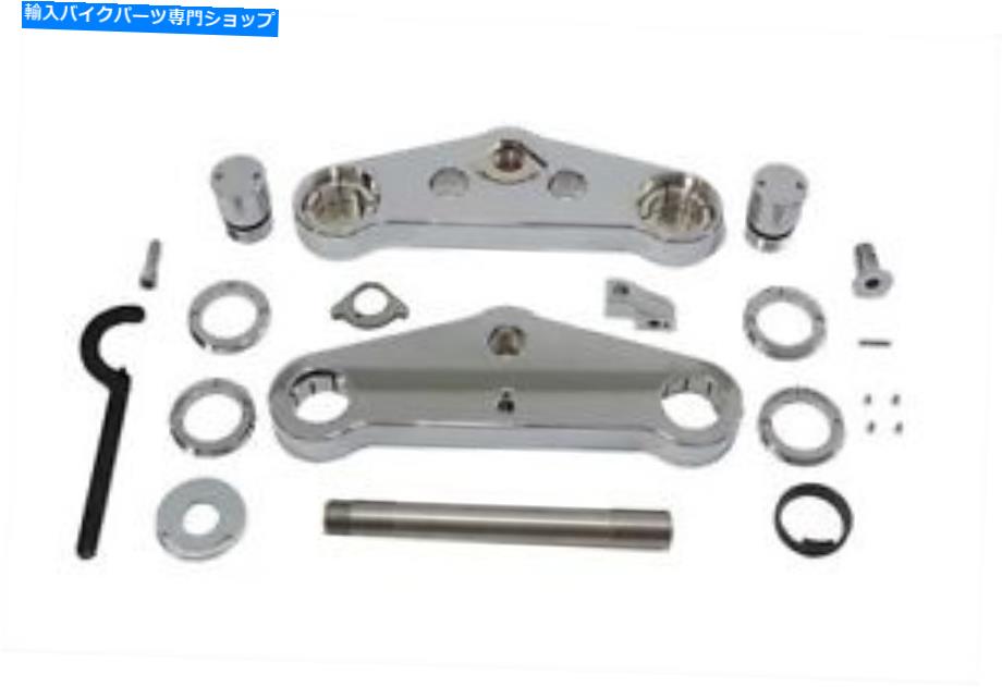 クロームパーツ 41mmフォークチューブ用クロームビレット鍛造トリプルツリーセット、1949年9月9日ハーリー Chrome billet forged triple tree set for 41mm fork tubes, Fits 1949-'99 Harley【並行輸入品】