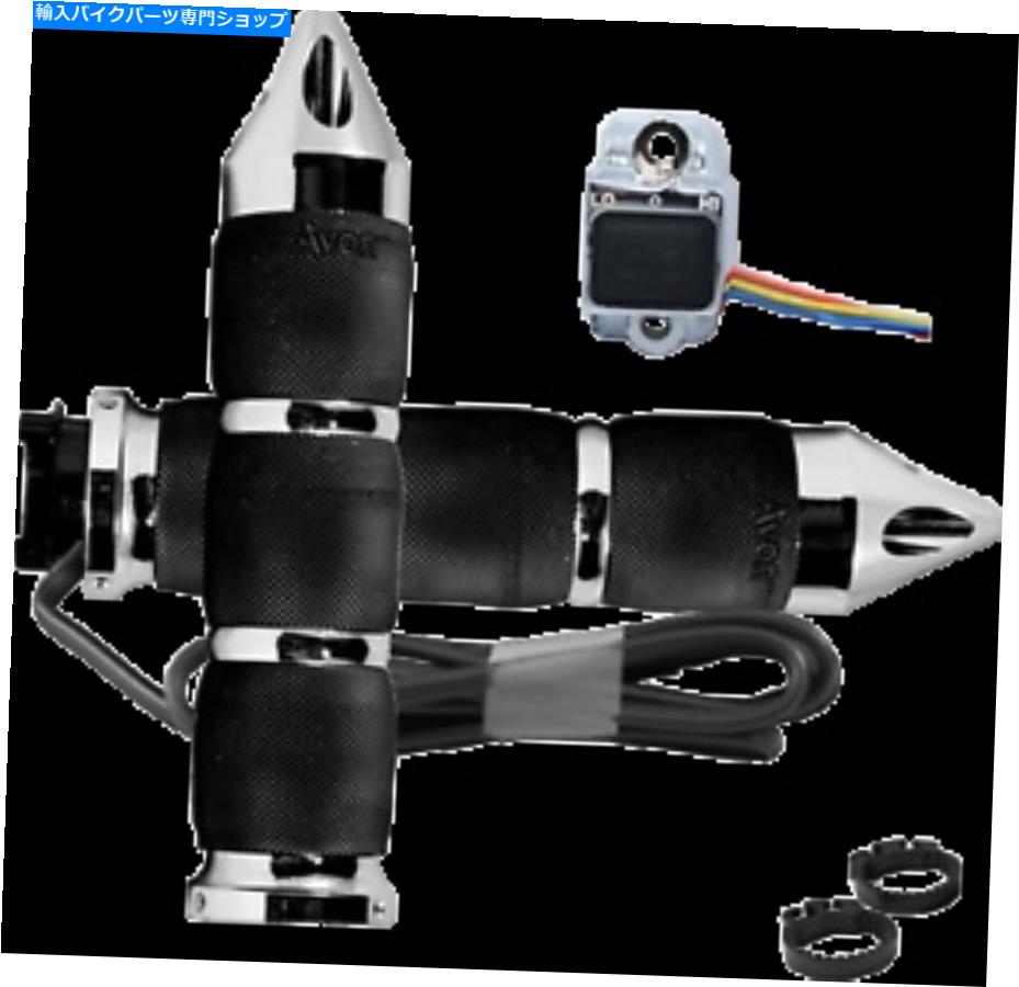 クロームパーツ エイボンエアクッション加熱グリップブラッククローム3リングメトリックスパイクMT-AIR-90-SP-HT Avon Air Cushioned Heated Grips Black Chrome 3-Ring Metric Spike MT-AIR-90-SP-HT【並行輸入品】｜Us Custom Parts Shop USDM