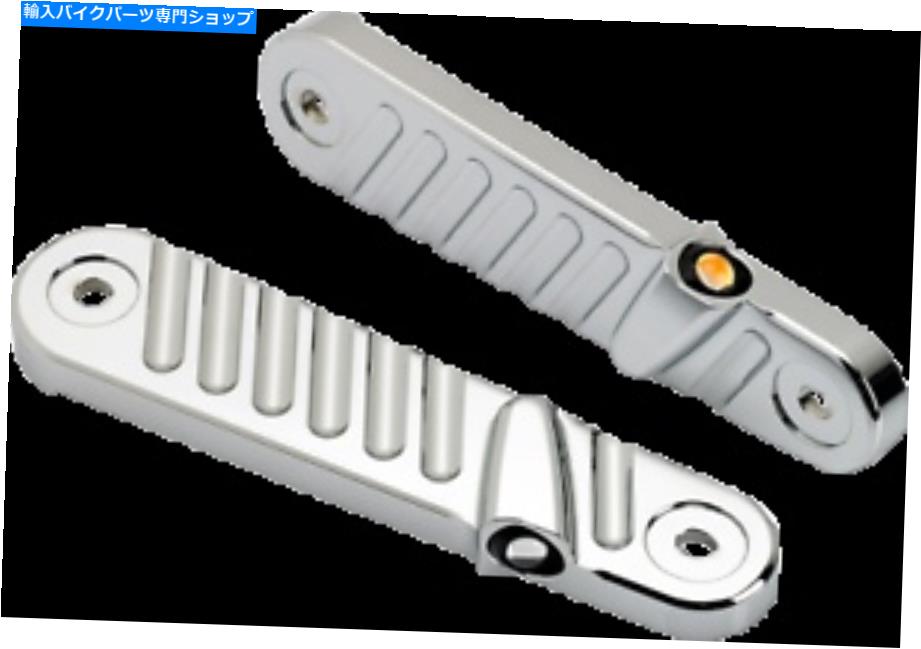 クロームパーツ Joker Machine 05-210-3 Streamliner Front LEDターン信号 - フィンス - Chrome Joker Machine 05-210-3 Streamliner Front LED Turn Signals - Finned - Chrome【並行輸入品】