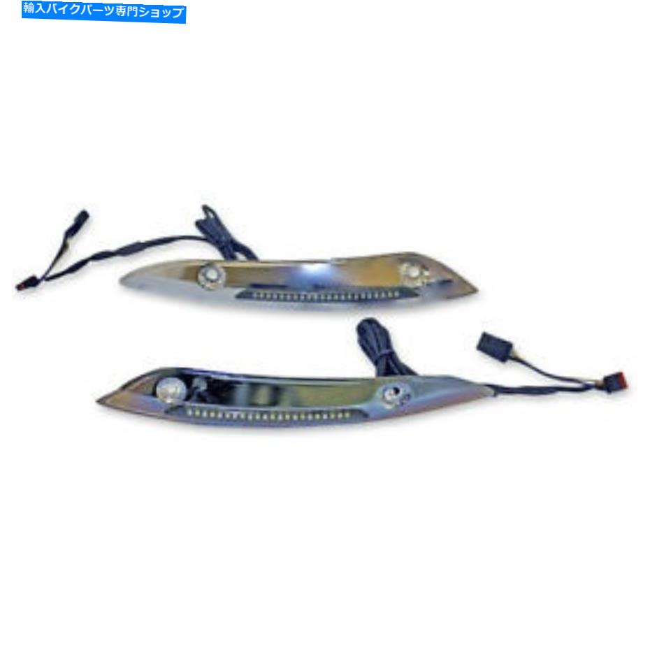 クロームパーツ カスタムダイナミクスクロームフロントガラストリムw /シグナル2015-2017ハーレーロードグライド Custom Dynamics Chrome Windshield Trim w/ Signals 2015-2017 Harley Road Glide【並行輸入品】