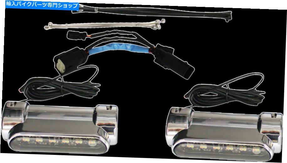 クロームパーツ カスタムダイナミクスクロームアンバーLEDエンジンガードライト10-13ハーレーCVOツーリング Custom Dynamics Chrome Amber LED Engine Guard Lights 10-13 Harley CVO Touring【並行輸入品】