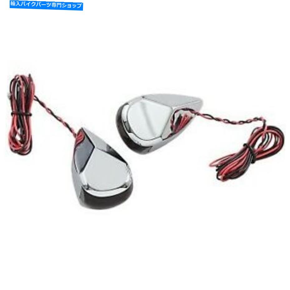 クロームパーツ Harley Flhx / Fltr 99-20の合金アートクローム赤/赤LED回転信号 Alloy Art Chrome Red/Red LED Turn Signals for Harley FLHX/FLTR 99-20【並行輸入品】