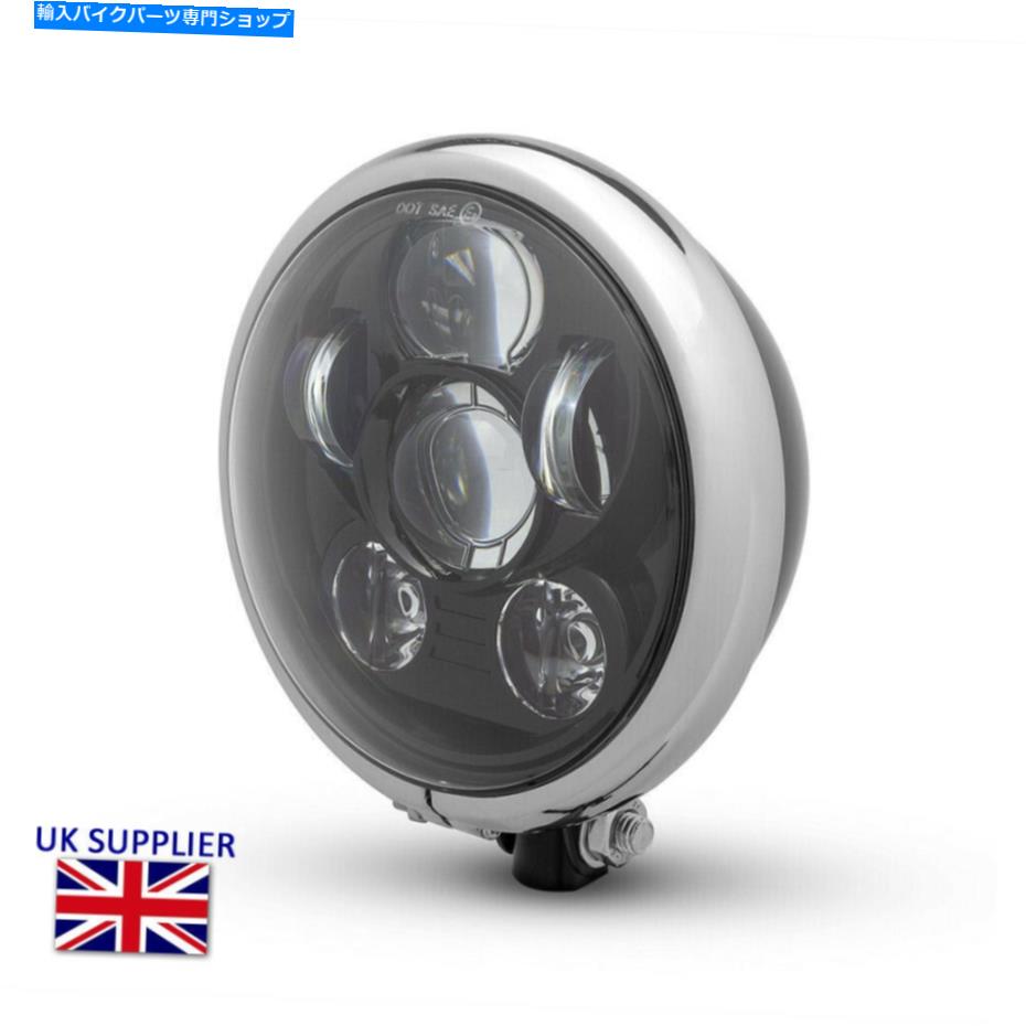 クロームパーツ バイクヘッドライト6インチプロジェクターLEDブラッククロムカスタムレトロプロジェクト Motorbike Headlight 6 INCH Projector LED Black Chrome Custom Retro Project【並行輸入品】 44,561円