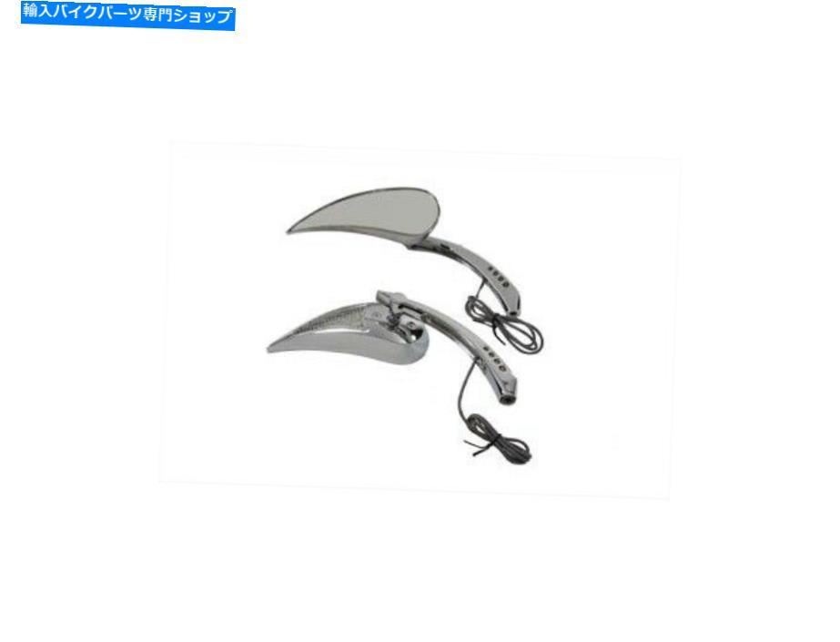 クロームパーツ VTWIN CHROMEビレットの涙点LEDターンシグナルミラーセット65-14ハーレーフフレスト Vtwin Chrome Billet Tear Drop LED Turn Signal Mirror Set 65-14 Harley FL FLH ST【並行輸入品】 43,751円