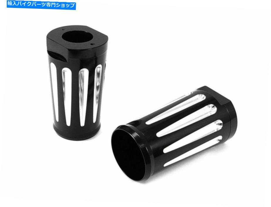 クロームパーツ ブラック41mmフォークスライダーカバーセットコントラストクロームストリップハーレーツーリングFLST FLHX Black 41mm Fork Slider Cover Set Contrast Chrome Strip Harley Touring FLST FLHX【並行輸入品】|Us Custom Parts Shop USDM