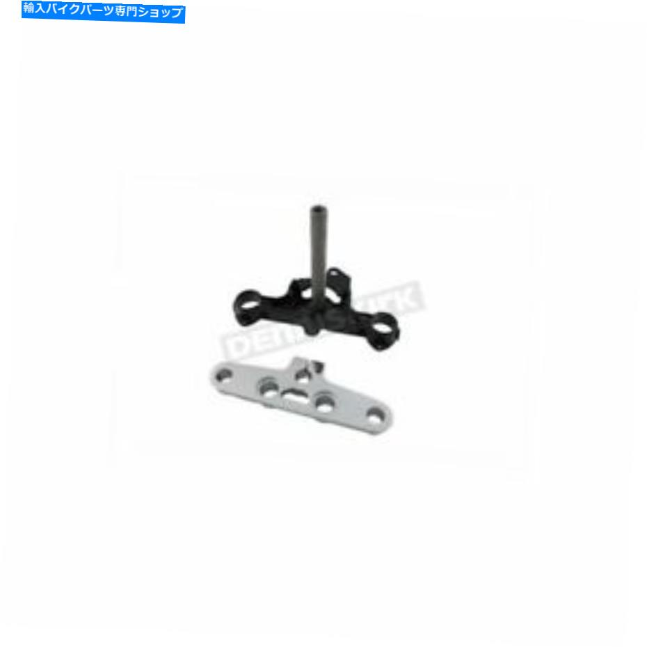 クロームパーツ Vツイン製造クロム/ブラック41mmトリプルツリー - 24-0269 V-Twin Manufacturing Chrome/Black 41mm Triple Tree - 24-0269【並行輸入品】