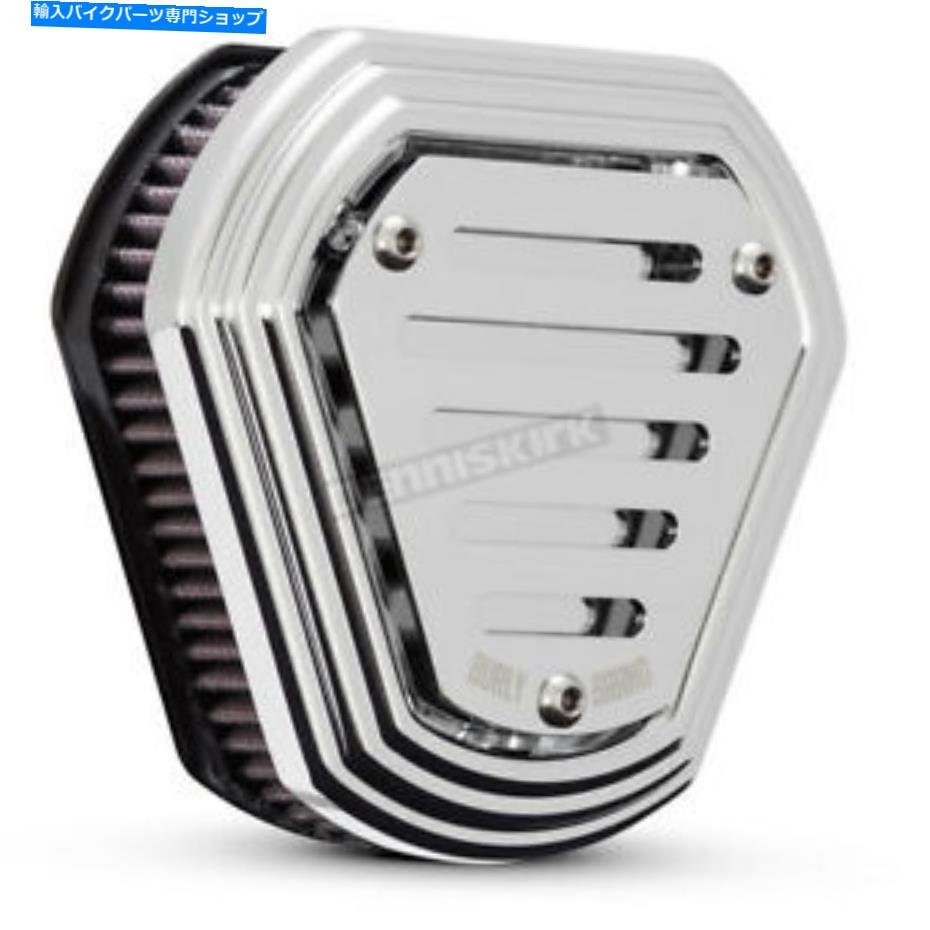 クロームパーツ バリーブランドクロームスロットテキストヘクスエアクリーナ - B09-0009C（CAへの船なし） Burly Brand Chrome Slotted Hex Air Cleaner - B09-0009C (no ship to CA)【並行輸入品】