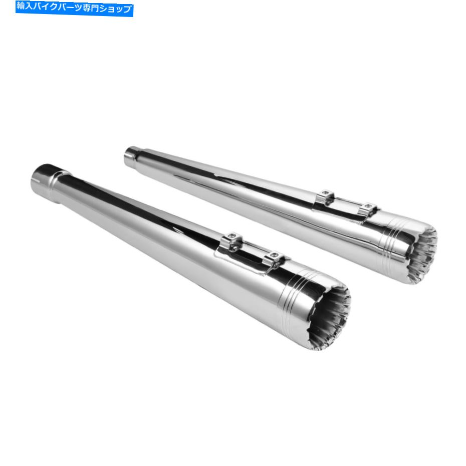 クロームパーツ Chromeメガホンが排気パイプの滑り止めスリップハーレーストリートグライド17-21 Chrome Megaphone Tappered Slip On Exhaust Pipe Fit For Harley Street Glide 17-21【並行輸入品】