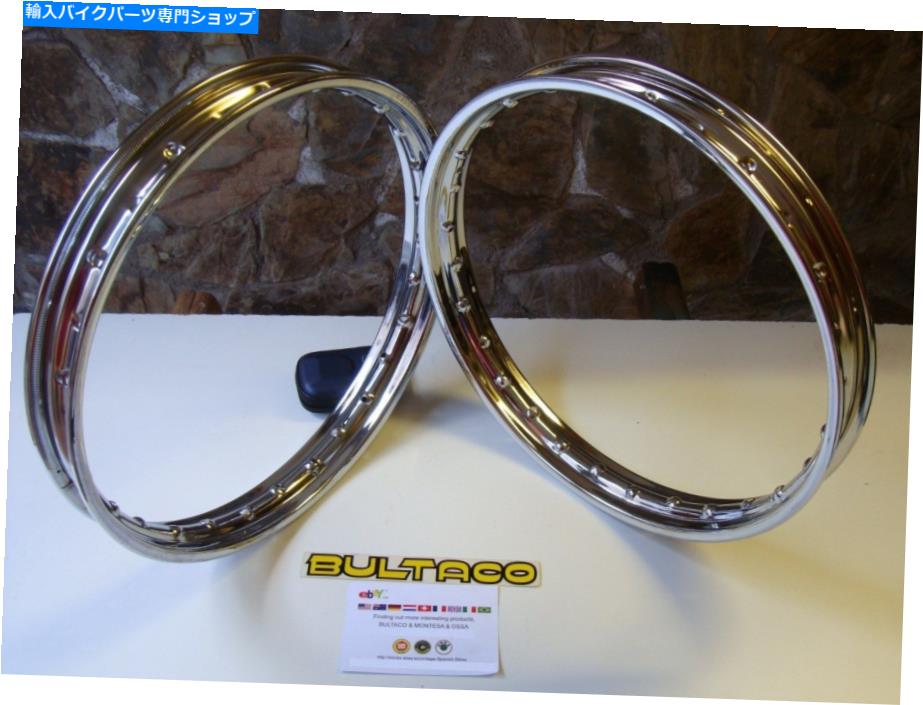クロームパーツ 新しいホイールのリムセットフロントとリアの新しいChrome Rims 17x28 OUSA Bultaco Montesa NEW WHEEL'S RIMS SET FRONT AND REAR NEW CHROME RIMS 17X28 OSSA BULTACO MONTESA【並行輸入品】