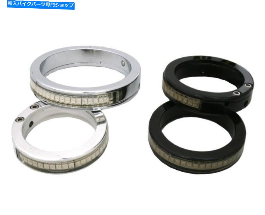 クロームパーツ MBWラップLEDオートバイフォークターンシグナルキット - クロムW /クリアレンズ39mm MBW Wrap Around LED Motorcycle Fork Turn Signal Kit - Chrome w/ Clear Lens 39mm【並行輸入品】