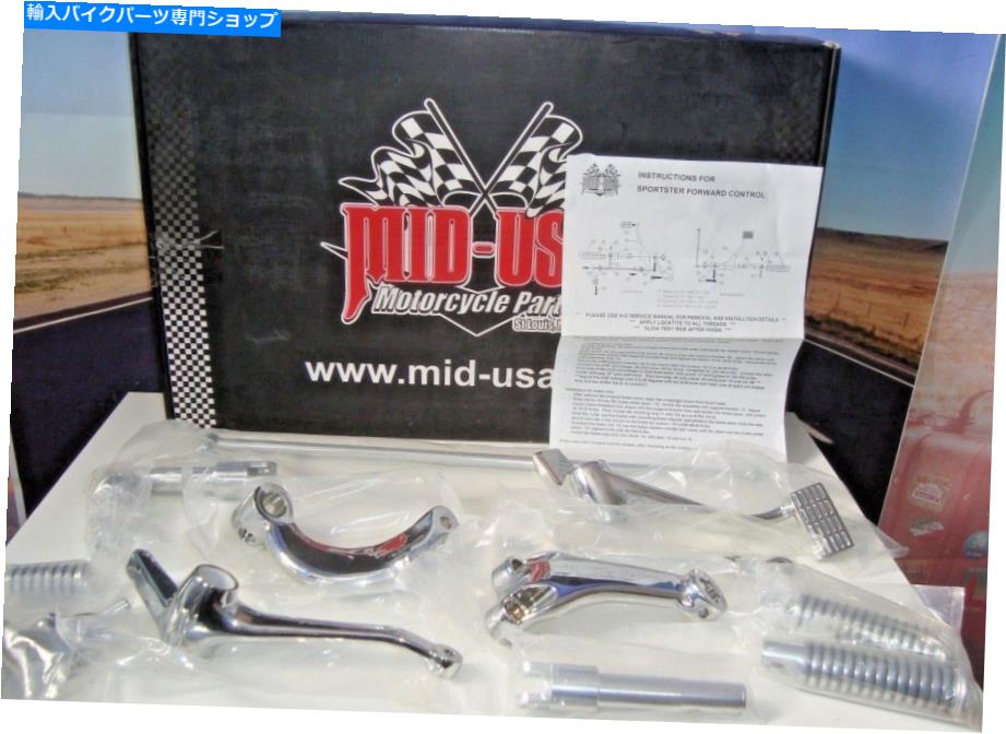 クロームパーツ クロムフォワードコントロールキットハーリースポーツスターXLリングフットペッグ2004-2013 x 1 Chrome Forward Controls Kit Harley Sportster XL O Ring Footpegs 2004-2013 X1【並行輸入品】
