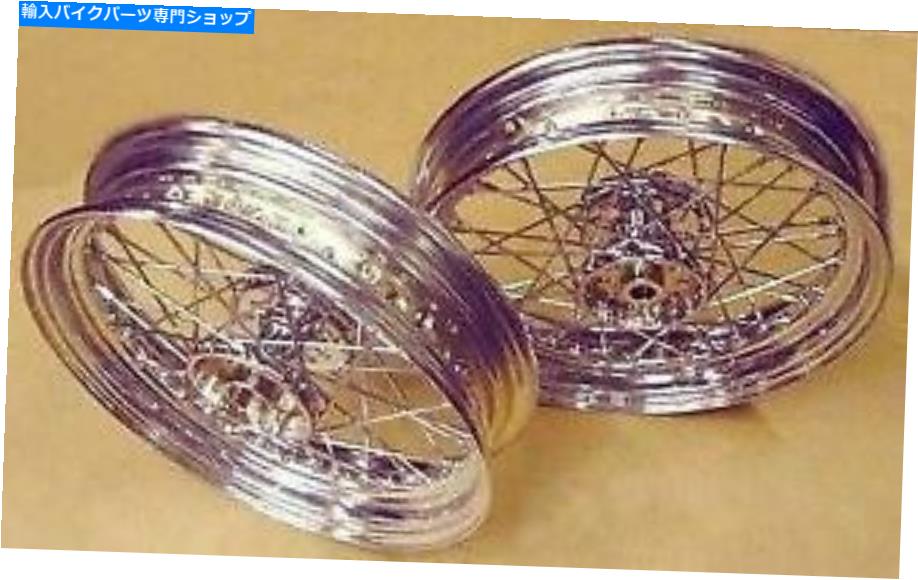 クロームパーツ クロムスポークホイール1967-1972ハーレーフリ Chrome Spoke Wheels 1967-1972 Harley FLH【並行輸入品】