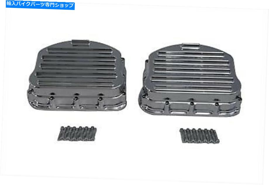 クロームパーツ フィンされたロッカーボックスカバーセットクロームフィットハーレー - デビッドソン Finned Rocker Box Cover Set Chrome fits Harley-Davidson【並行輸入品】