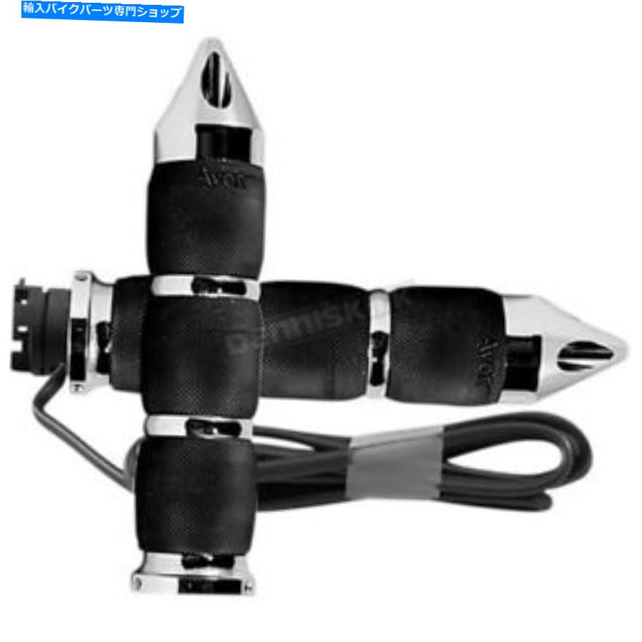 クロームパーツ エイボングリップクロームスパイクエアクッション加熱グリップ - IN-S-AIR-90CSH Avon Grips Chrome Spike Air Cushion Heated Grips - IN-S-AIR-90CSH【並行輸入品】