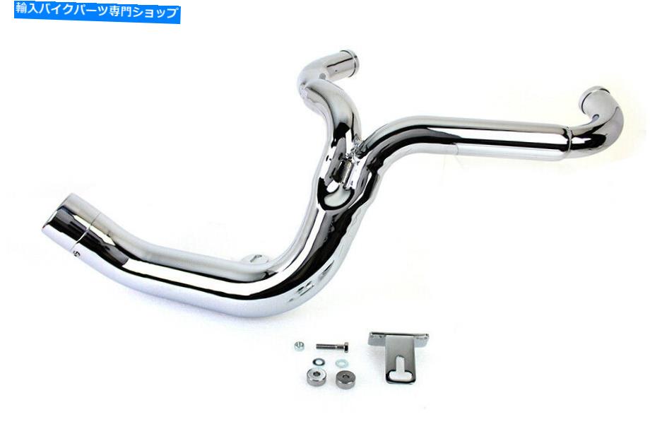 クロームパーツ Chrome 2-Int-1 Lakeスタイルの排気ハーレーダビッドソン1995-2006 FLTモデル Chrome 2-Into-1 Lake Style Exhaust Harley davidson 1995-2006 flt models【並行輸入品】