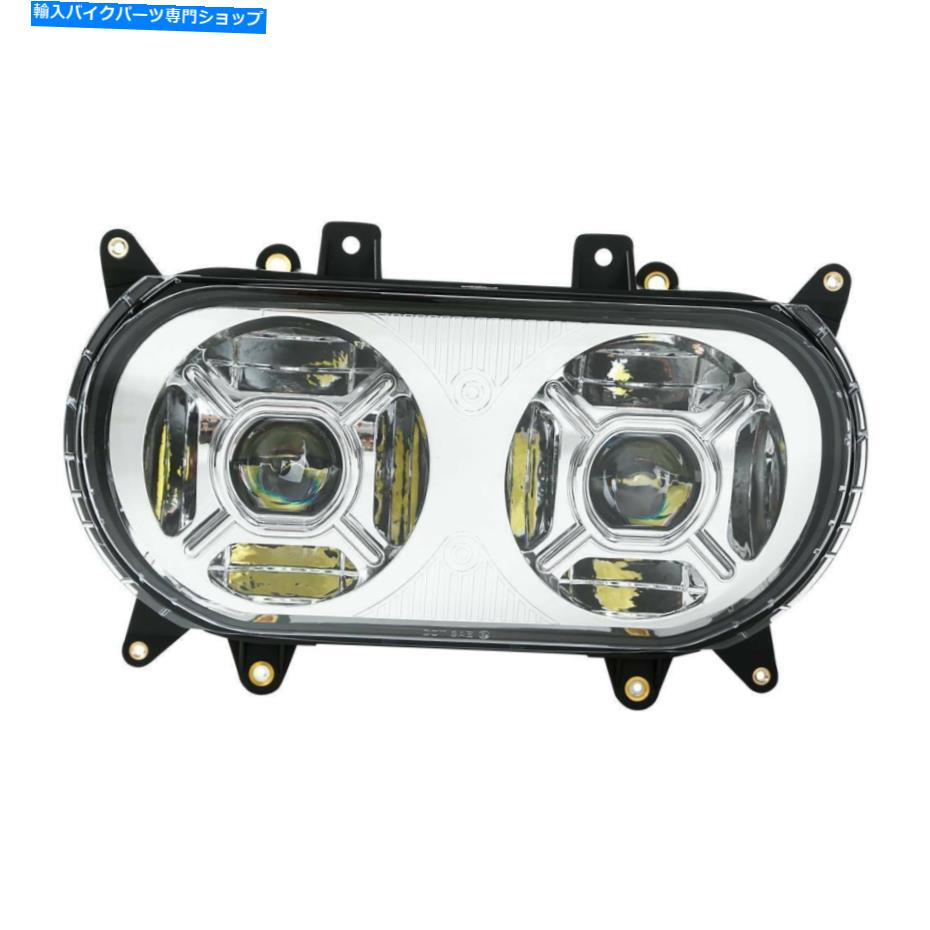 クロームパーツ クロムフロントドットLEDデュアルヘッドライトフィットハーレーロードグライド2015-2020 2019 18 Chrome Front DOT LED Dual Headlight Fit For Harley Road Glide 2015-2020 2019 18【並行輸入品】