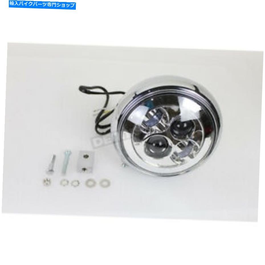 クロームパーツ V-Twin製造クロムボトムマウント7インチLEDヘッドライト - 33-1454 V-Twin Manufacturing Chrome Bottom Mount 7 in. LED Headlight - 33-1454【並行輸入品】