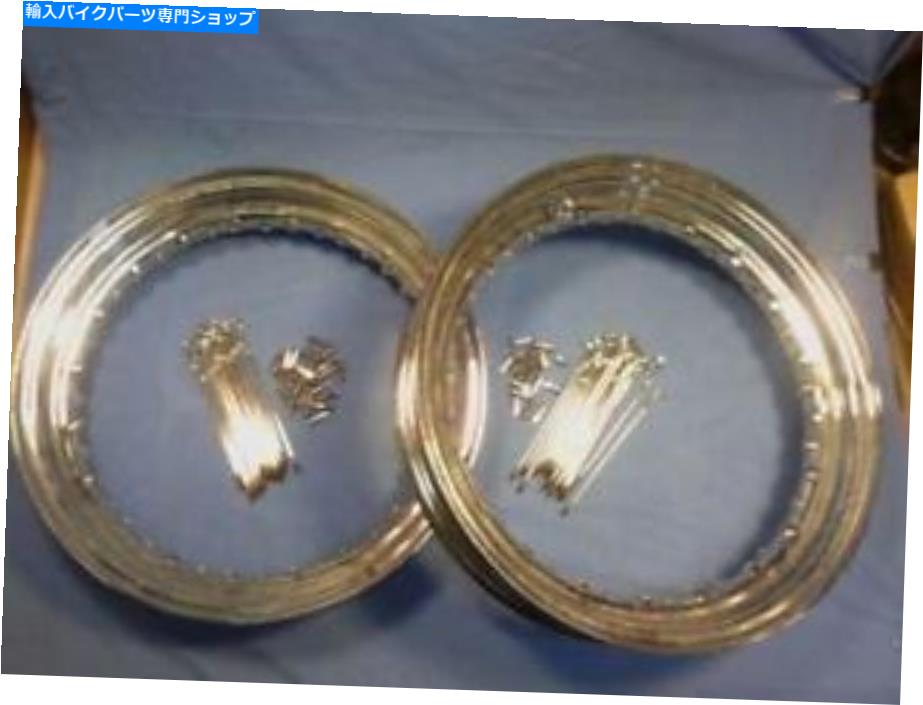 クロームパーツ 16インチのクロームホイールリム＆スポークセットフィットハーレーナックルヘッドパンヘッド Pair of 16" Chrome Wheel Rims & Spoke Sets fit Harley Knucklehead Panhead【並行輸入品】｜Us Custom Parts Shop USDM