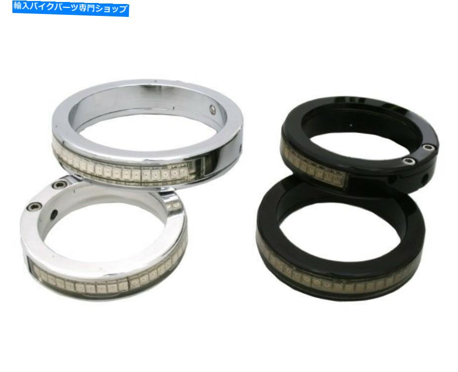 クロームパーツ MBWラップ周りLEDオートバイフォークターンシグナルキット - クロムW /スモークレンズ43mm MBW Wrap Around LED Motorcycle Fork Turn Signal Kit - Chrome w/ Smoked Lens 43mm【並行輸入品】
