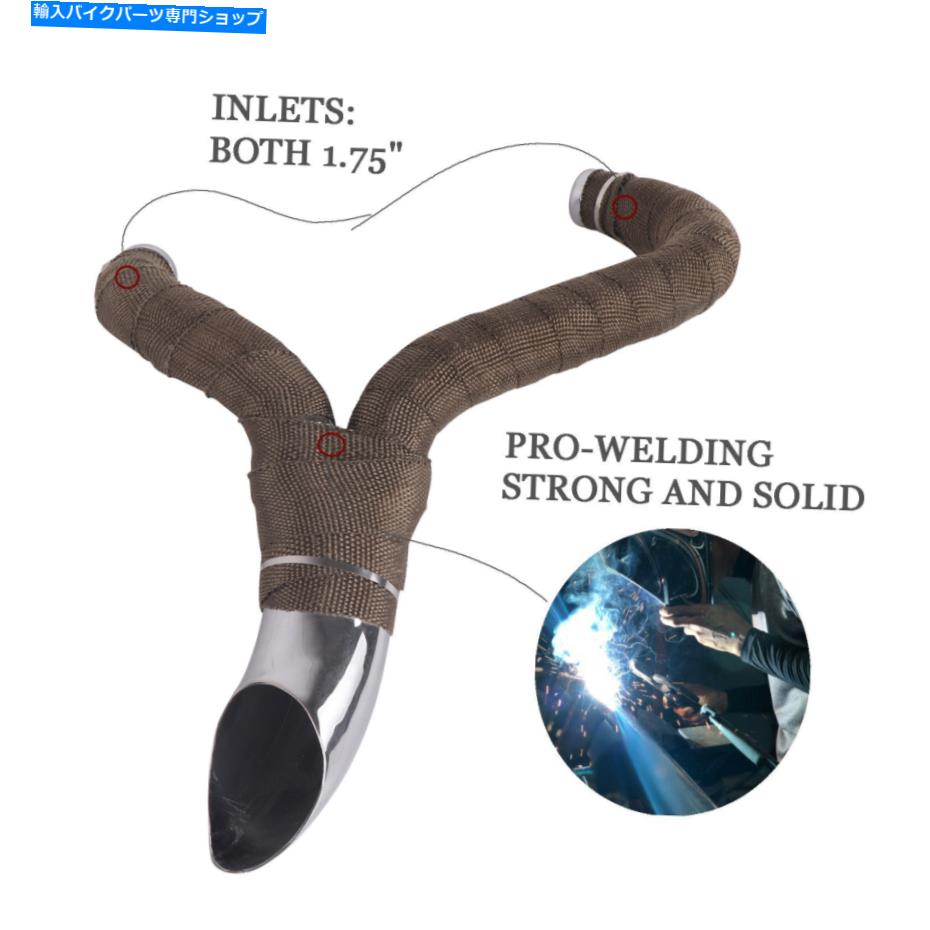 クロームパーツ Harley Sportster 2004-2021用の1つの非バッフルド排気パイプ Chrome 2 into 1 None-Baffled-Loud Exhaust Pipes for Harley Sportster 2004-2021【並行輸入品】