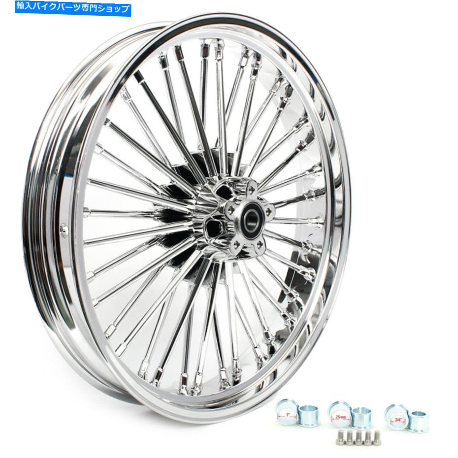 クロームパーツ 21 x 3.5ハーリーダイナエレクトラグライドソフト用の前輪シングルデュアルファットスポーク 21 x 3.5 Front Wheel Single Dual Fat Spoke for Harley Dyna Electra Glide Softail【並行輸入品】